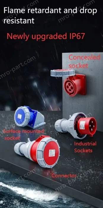 3 pole 63A open receptacle + socket