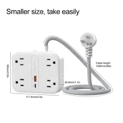 20W PD 4AC Outlets Power Strip