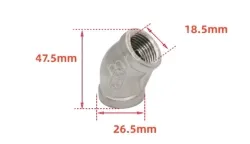201/4 points 1/2 Stainless steel 45° elbow joint