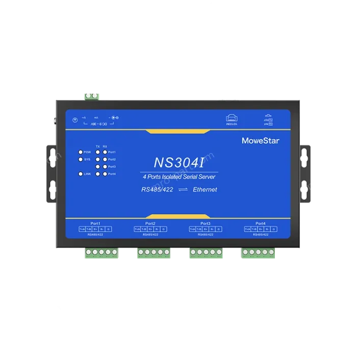 4 Ports RS485/422 Serial to 100M Ethernet Opto-isolated Server