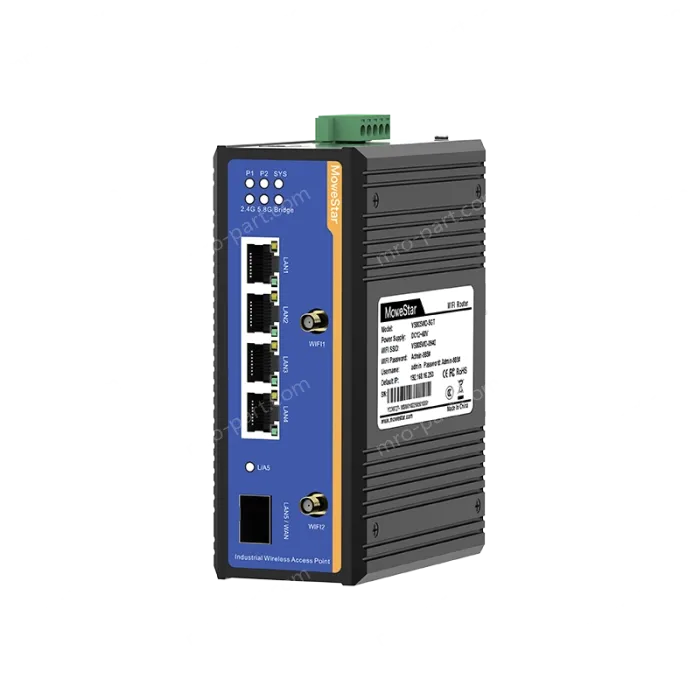 1 Port Gigabit SFP + 4 Ports Gigabit RJ45 Din-Rail Dual Band Wi-Fi6 Wireless Router