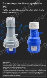 3 pole 63A open receptacle + socket