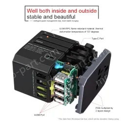 Hot sale 4USB +1 Type C travel adapter plus KRUSB-WLG3308B