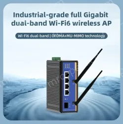 1 Port Gigabit SFP + 4 Ports Gigabit RJ45 Din-Rail Dual Band Wi-Fi6 Wireless Router