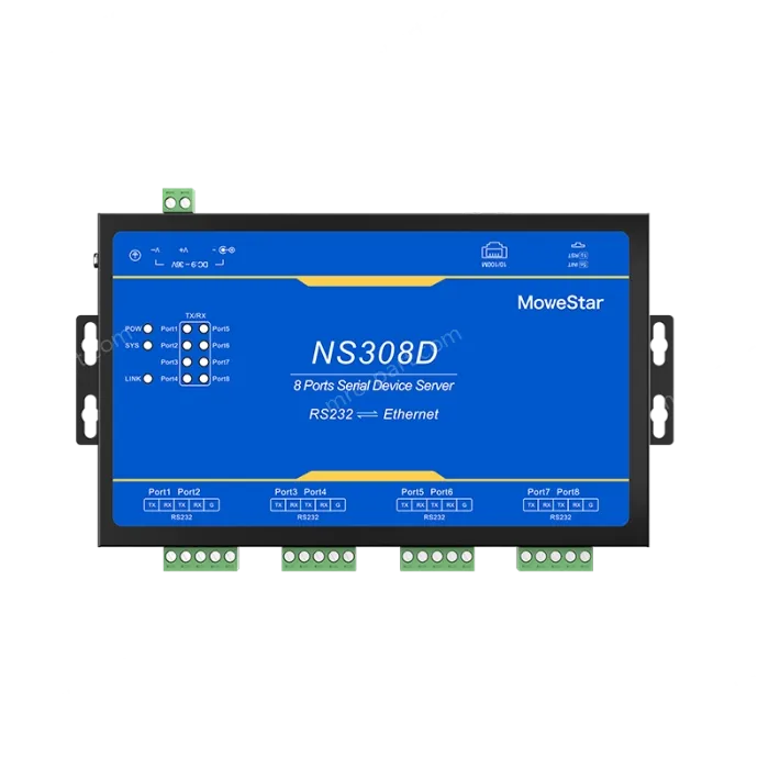 8 Ports RS232 Serial to 100M Ethernet Server